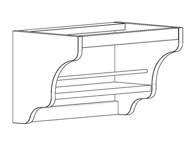 VENEZIA Füszerpolc 450x280x280mm ÖREGCSERESZNYE, HÁRS-CSERESZNYE