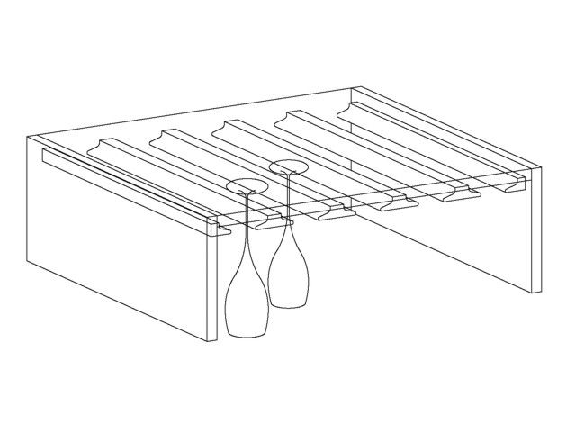VENEZIA Üvegpohár tartó 500x20mm ÖREGCSERESZNYE, HÁRS-CSERESZNYE