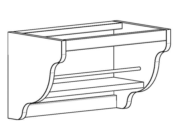 SORRENTO Füszerpolc 450x280x280mm SÖTÉT ANTIKOLT, KÖRIS