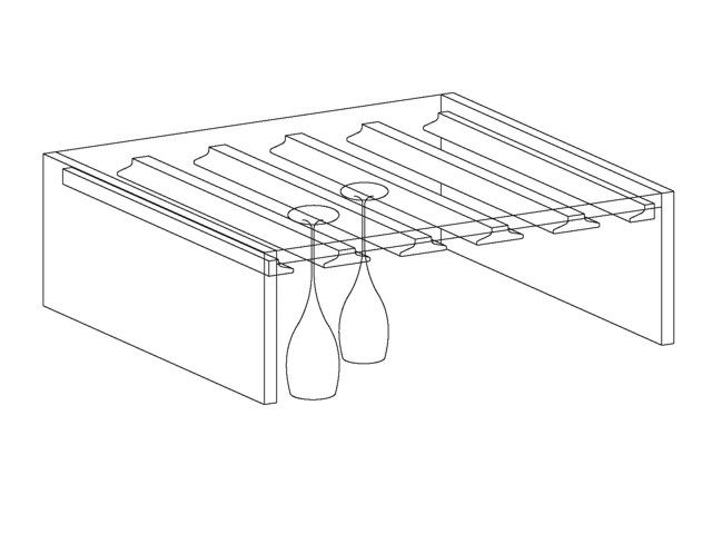SORRENTO Üvegpohár tartó 500x20mm SÖTÉT ANTIKOLT, KÖRIS