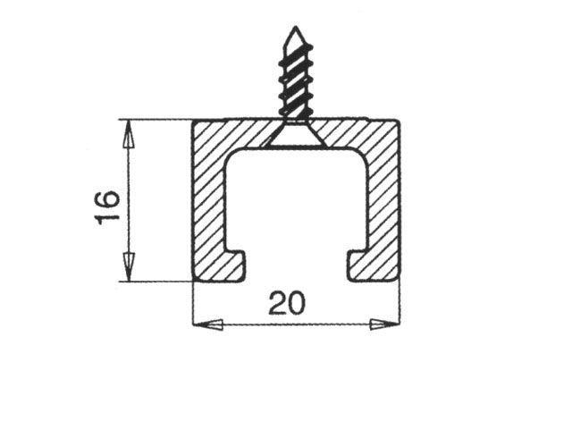 F1GFA1 ajtóvezető sín, 1180×20×16 mm FEHÉR TOLÓAJTÓ SZERELVÉNY