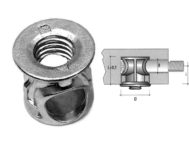 ÖSSZEHÚZÓ HÁZ BO01, HORGANYZOTT ÁTM:14mm SZERELVÉNY