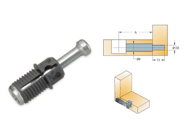 EXCENTERSZÁR GYORSSZERELŐS, FÉM 8X34 mm SZERELVÉNY