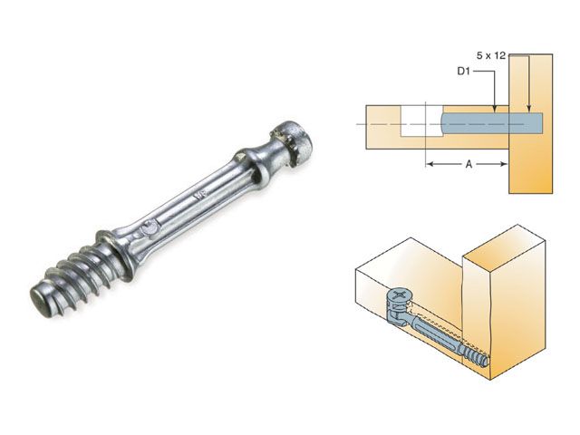 EXCENTERSZÁR GYORSSZERELŐS EUR, FÉM 7X34 mm SZERELVÉNY