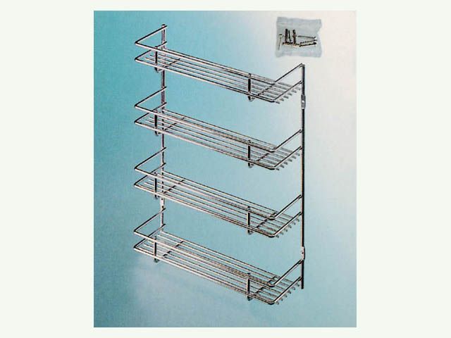 PAA04 NÉGYRÉSZES POLC, KRÓM 325×400×100 mm FÉMRÁCS