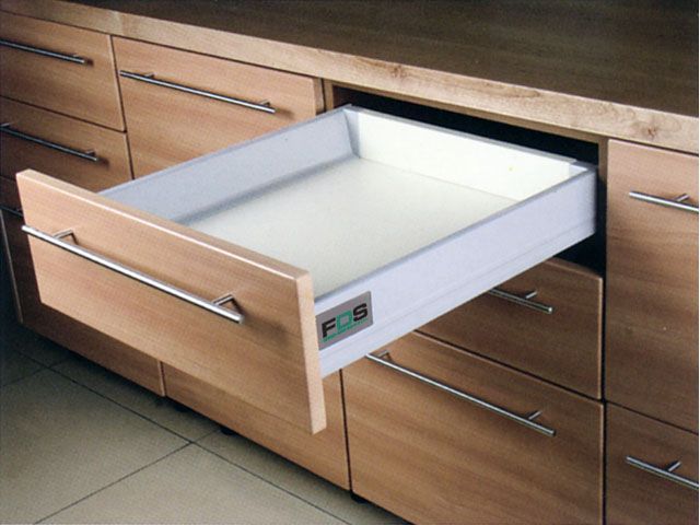 FDS-DF A DUPLAFALU FIÓKOLDAL, SZÜRKE 400mm, 40kg FIÓKCSÚSZÓ