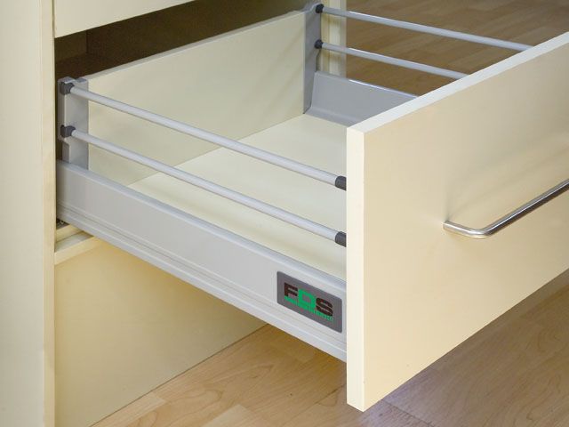 FDS-DF D DUPLAFALU FIÓKOLDAL, SZÜRKE 550mm MAGASÍTOTT, 40kg FIÓKCSÚSZÓ