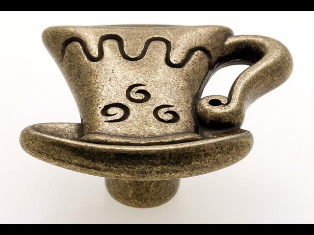 1058-40 CSÉSZE, ANTIKOLT GOMB FOGANTYÚ, FÉM