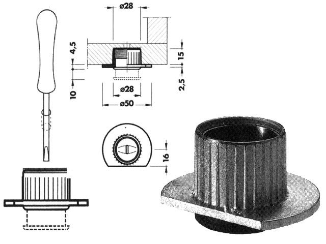304-ES SZINTEZŐ, HORGANYZOTT 19,5 mm SZEKRÉNYLÁB