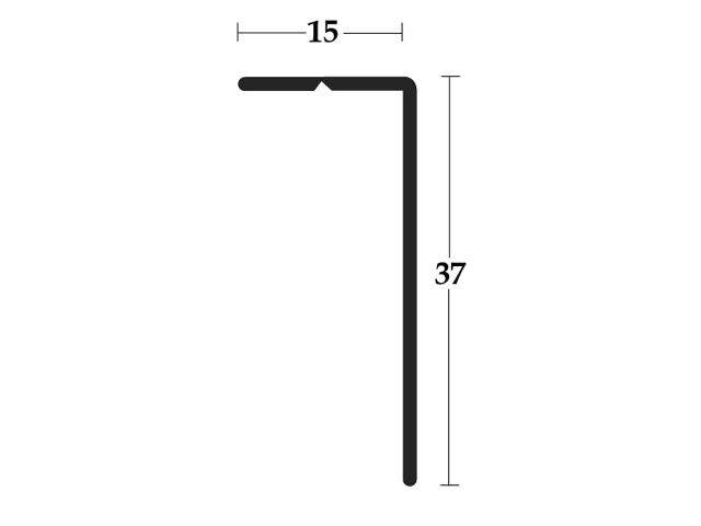 2792 FELSŐ TAKARÓ PROFIL, BELS, EZÜST 15x37mm   2,6m MÜANYAG SZERELVÉNY