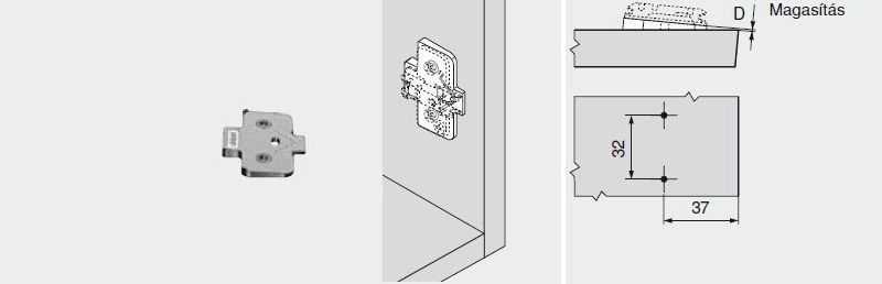 ÉK SZERELŐTALP ALÁ +5fok 6mm MAGASÍTÁS 171A5070 W-DIST V50 NI BLUM 