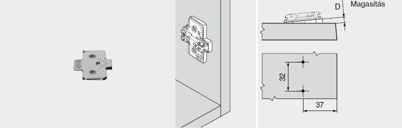 ÉK SZERELŐTALP ALÁ -5fok 6mm MAGASÍTÁS 171A5500 W-DIST V50 NI BLUM 