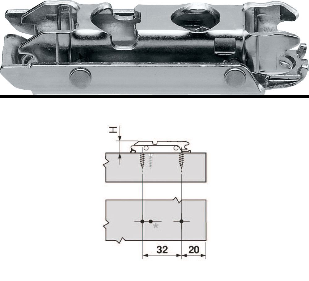 CLIP SZERELŐTALP EGYENES 0mm NIKKEL 175H3100   MPL   V500  NI BLUM 