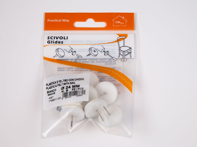 CSÚSZTATÓSZEG FEHÉR 24mm SZEGGEL 8db/Blister       