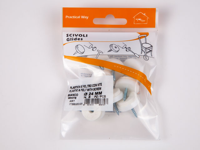 CSÚSZTATÓSZEG FEHÉR 24mm CSAVARRAL 8db/Blister     