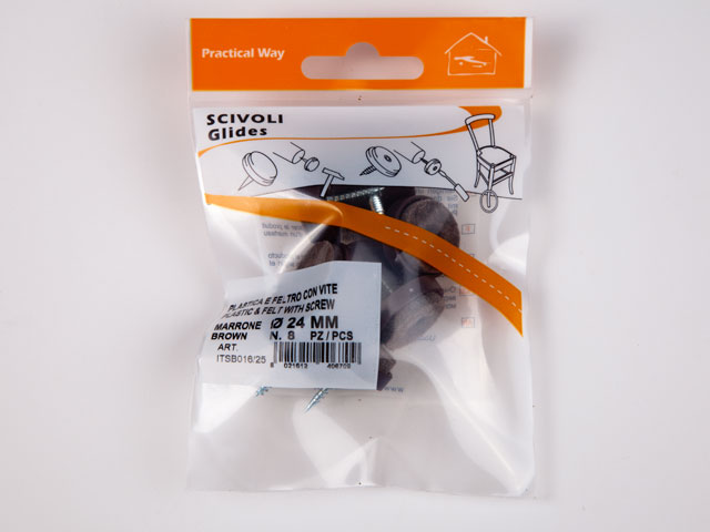 CSÚSZTATÓSZEG BARNA 24mm CSAVARRAL 8db/Blister     