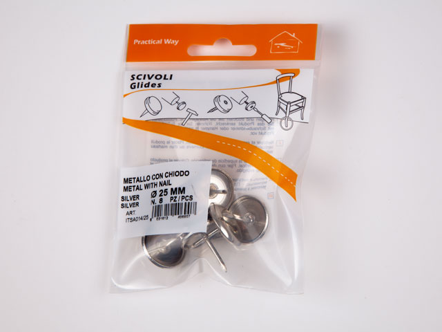 CSÚSZTATÓSZEG FÉM 25mm SZEGGEL 8db/Blister       