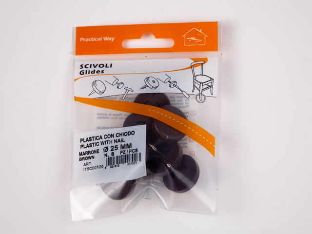 CSÚSZTATÓSZEG BARNA 25mm SZEGGEL 8db/Blister       