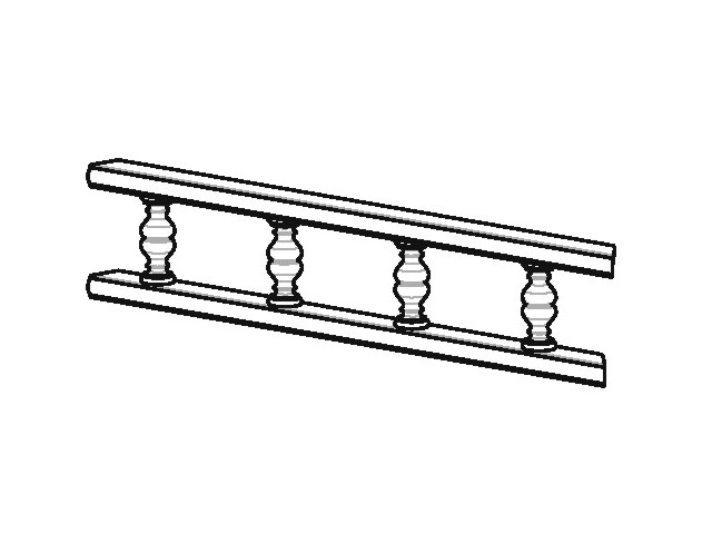 FIRENZE Polckorlát 2000x72x26mm        ÖREGCSERESZNYE 