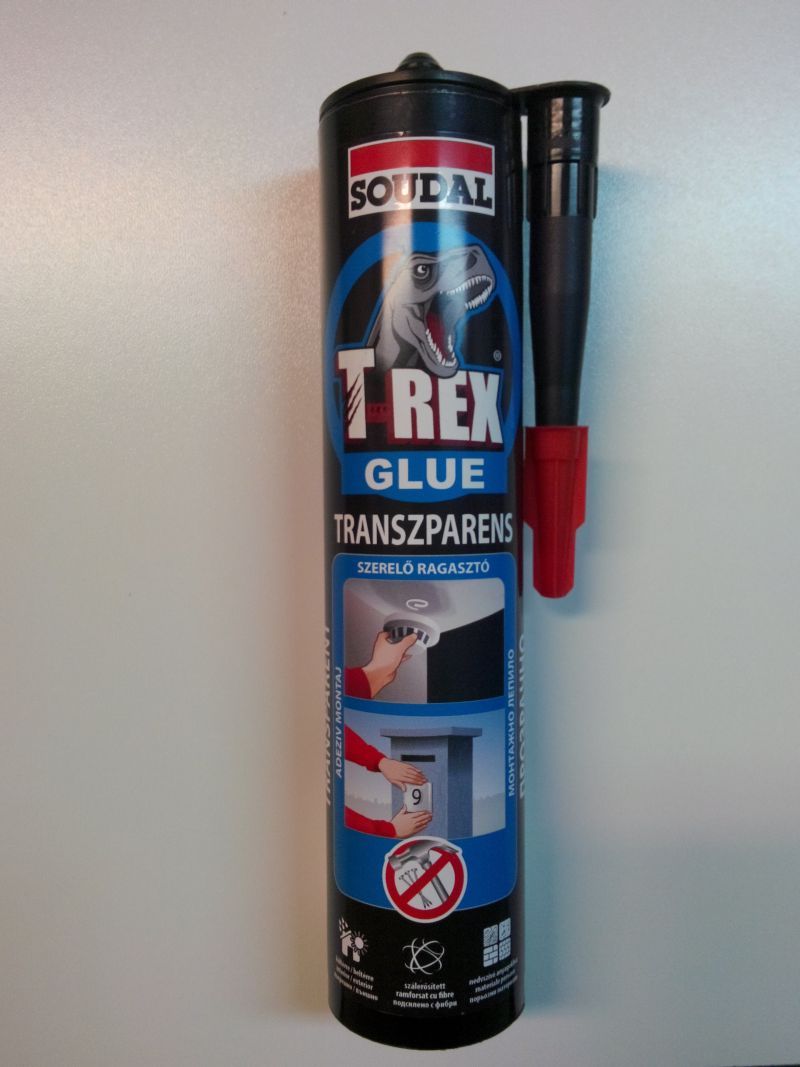 DISZPERZIÓS SZERELŐRAGASZTÓ TRANSZPARENS 380g T-REX PIROS SOUDAL 