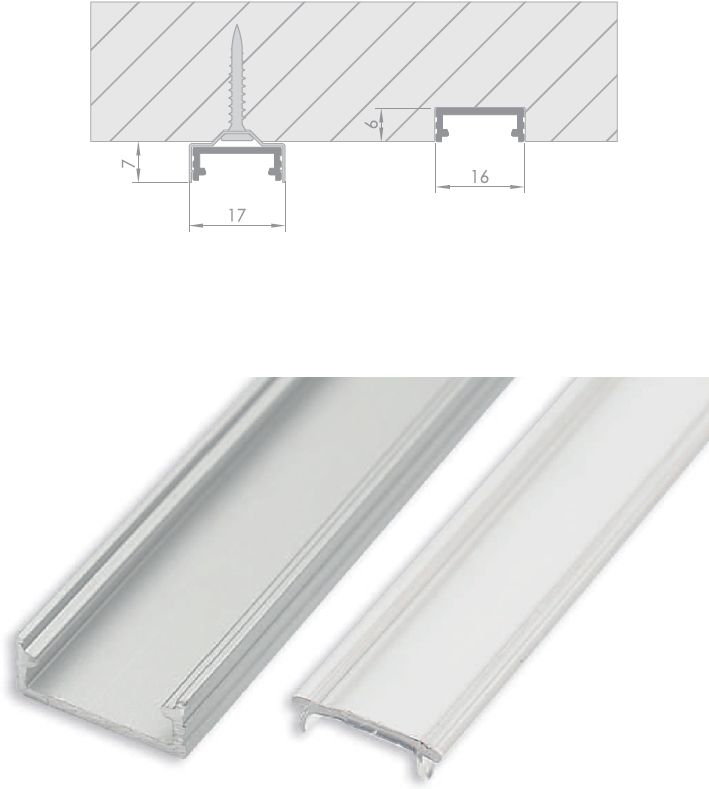 LED PROFIL LL-02 BEMARHATÓ ALU. 3m 