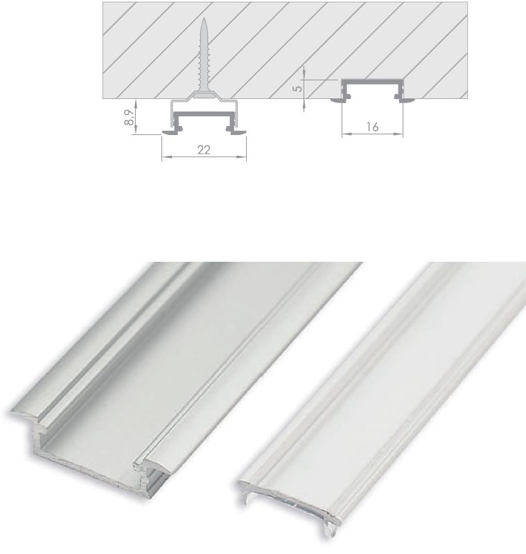 LED PROFIL LL-03 BEMARHATÓ ALU. 3m 