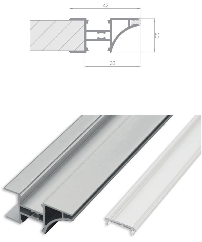 LED PROFIL LL-08 POLCHOZ ALU. 3m 