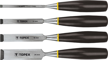 FAVÉSŐ KÉSZLET TOPEX 4részes, 6-24mm MŰANYAG NYÉL 