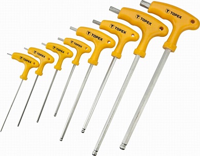 IMBUSZKULCS KÉSZLET GÖMB T-FORM TOPEX 8db-os 2-10mm 
