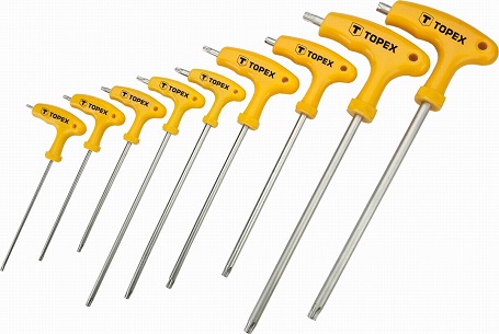 IMBUSZKULCS KÉSZLET TORX T-FORM TOPEX 9db-os T10-50 