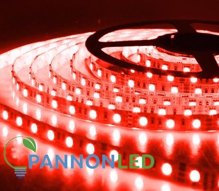 LED SZALAG 3528/60 PIROS 5m 12V IP65 