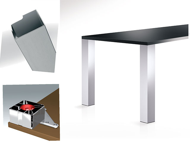 SZÁLCSISZOLT ASZTALLÁB 642 700mm 