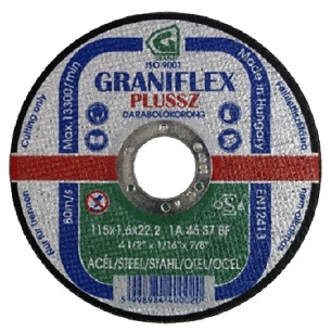 VÁGÓKORONG FÉMHEZ INOX GRANIFLEX 115x1x22 