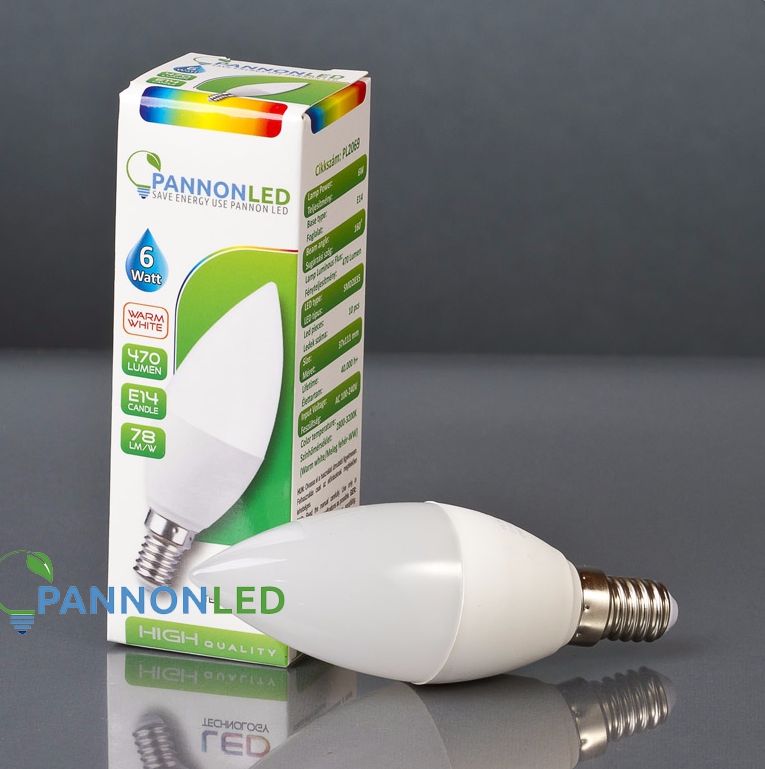 LED ÉGŐ GYERTYA E14 MELEG FEHÉR 6W 230fok 