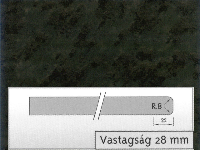 1027 GL NERO AFRICA FEKETE KŐMINTÁS 4200x600x28mm KONFEKCIONÁLT MUNKALAP