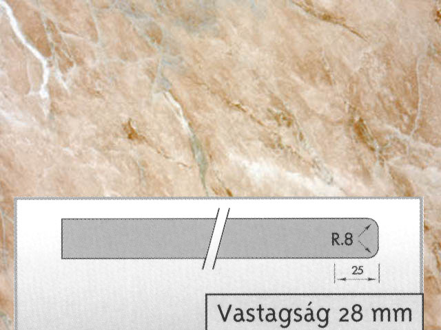 4854 GL BARNA MÁRVÁNY 4200x600x28mm KONFEKCIONÁLT MUNKALAP