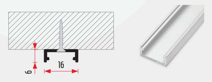 LED profil LL-01 csavarozható (eloxált a / 2m 