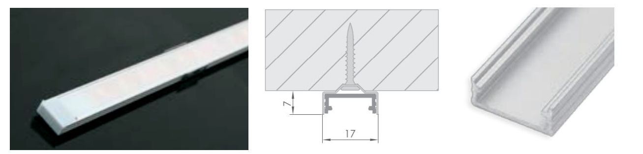 LED profil LL-02 bemarható (eloxált alu) / 2m 