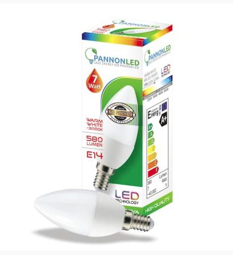 LED ÉGŐ GYERTYA E14 MELEG FEHÉR 7W 230fok 580Lm 