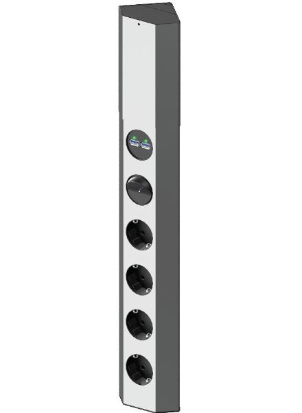 CASIA UNIVERZÁLIS SAROKDUGALJSOR BACHMANN 4x230V + 2xUSB + KAPCS.923.008 