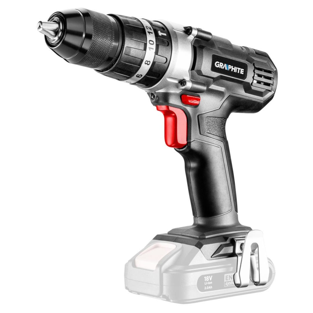 GRAPHITE AKKUS ÜTVEFÚRÓ-CSAVAROZÓ AKKU NÉLKÜL, 18V, 13mm, ENERGY+ 