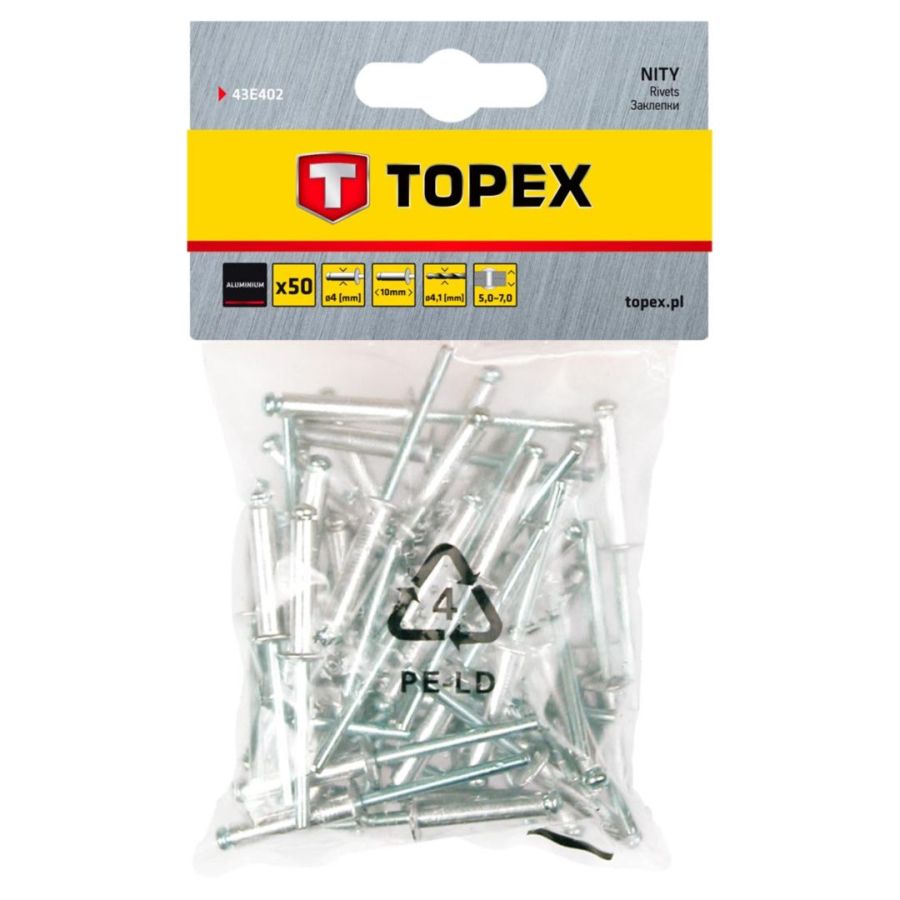POPSZEGECS TOPEX 4,0x10mm, 50db/csomag 