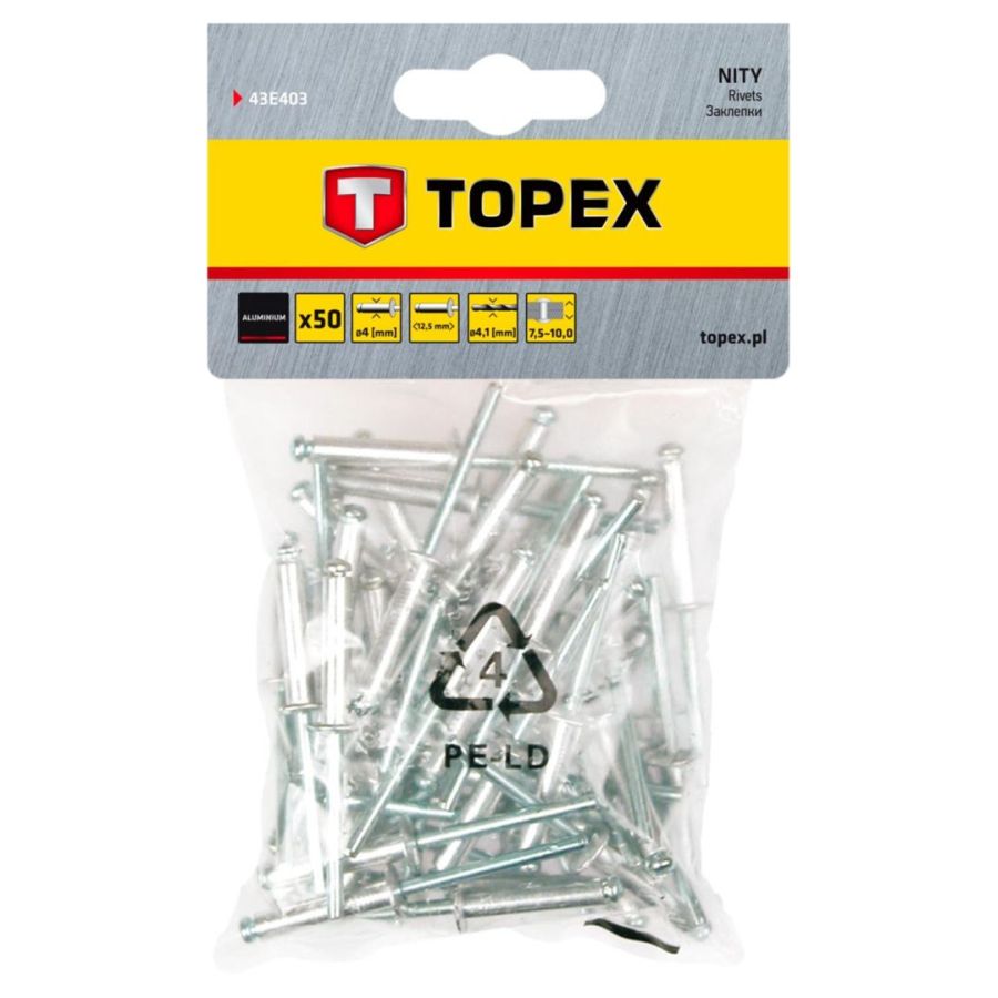 POPSZEGECS TOPEX 4,0x13mm, 50db/csomag 