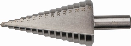 LÉPCSŐS FÚRÓ HSS GRAPHITE 4-32mm 