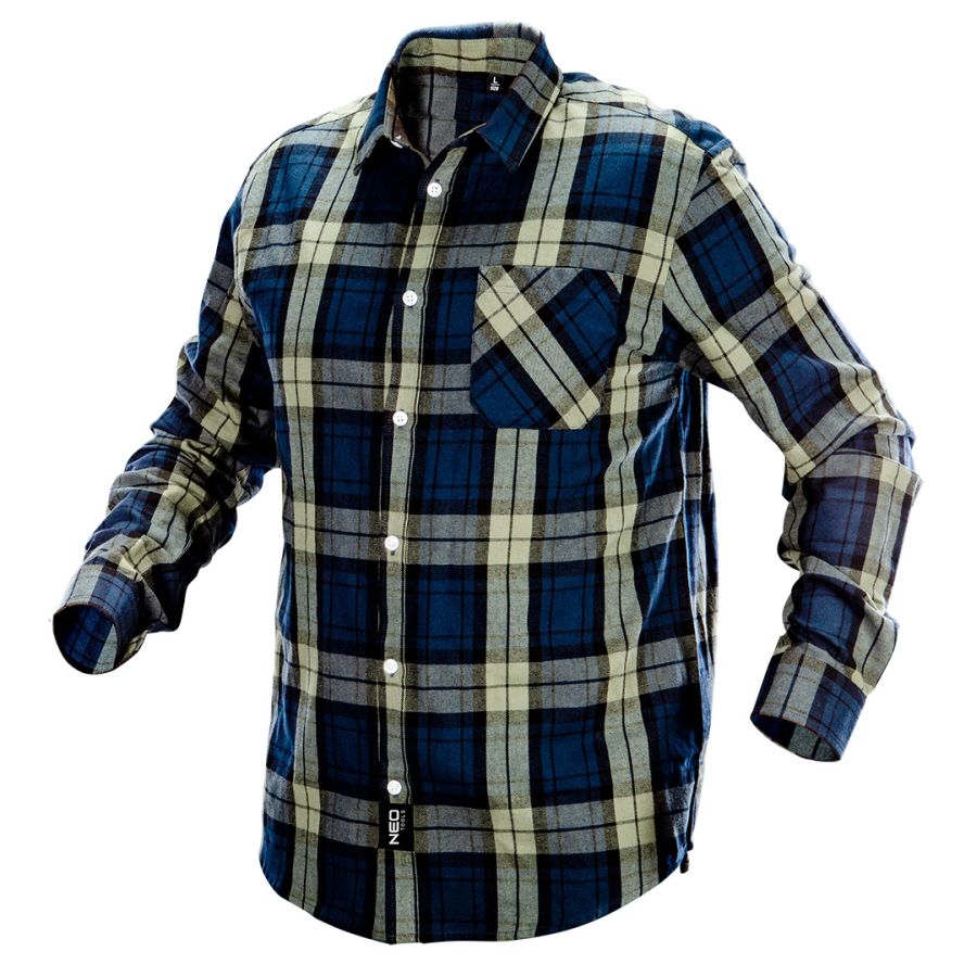 FLANEL ING KÉK-OLIVA-FEKETE NEO TOOLS M 