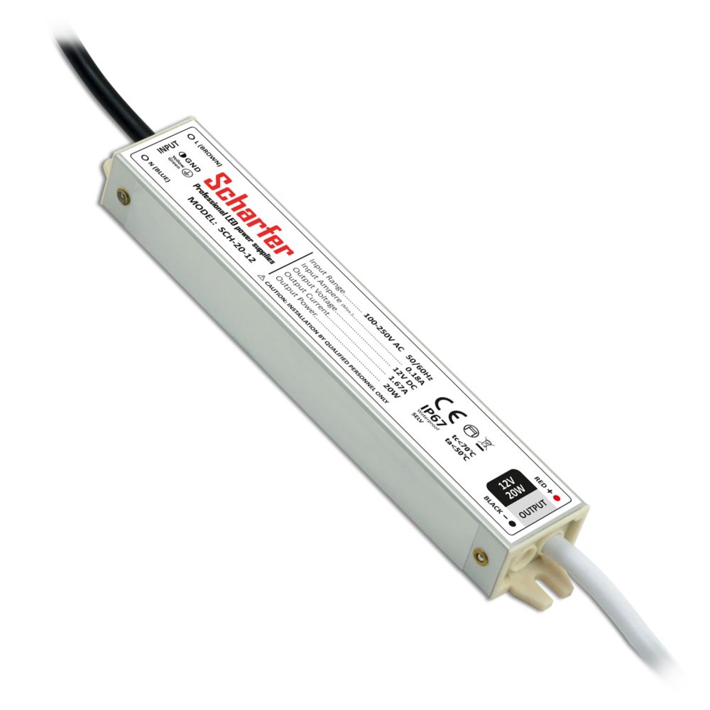 SCHARFER LED TÁPEGYSÉG KÜLTÉRI 20W 12V/1,67A 
