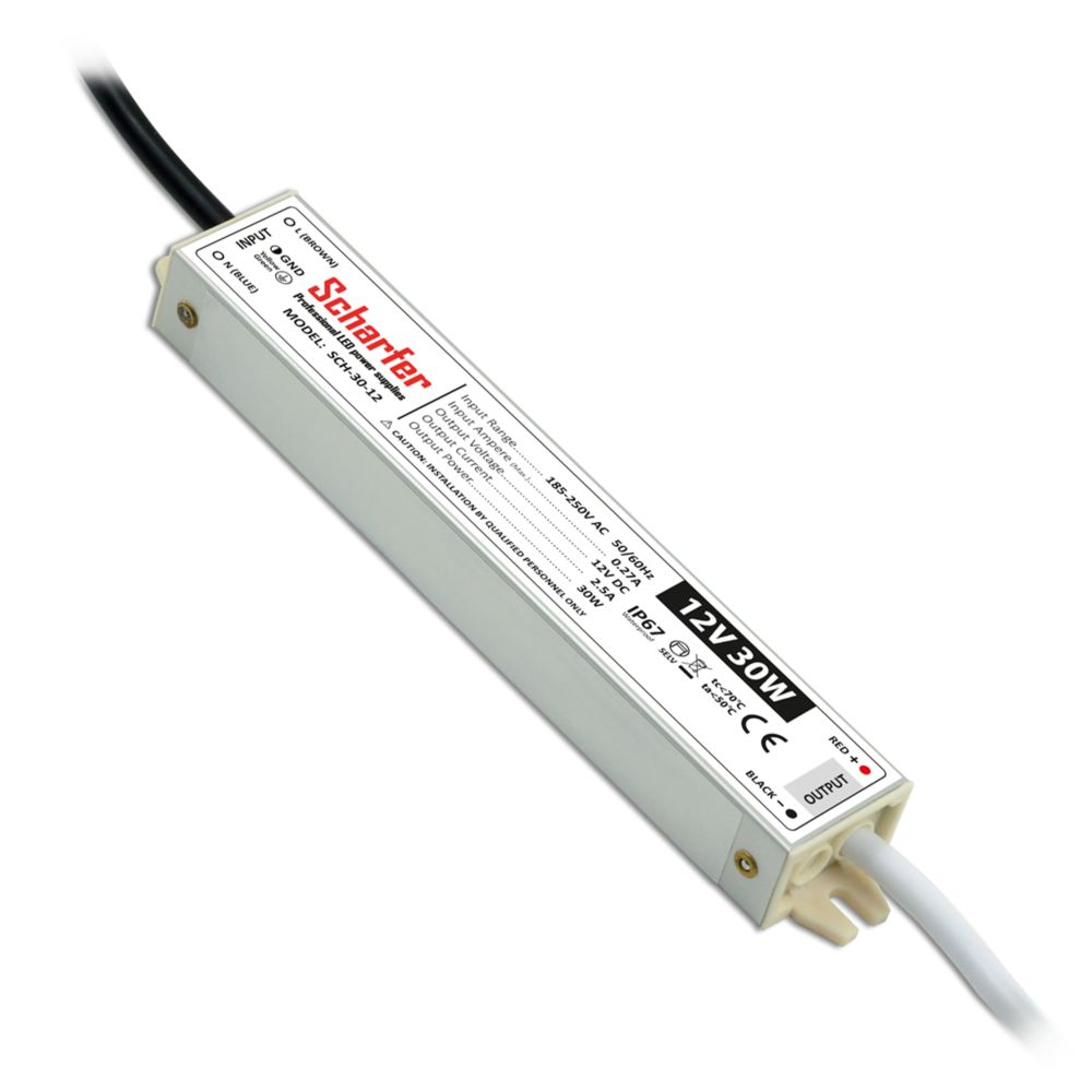 SCHARFER LED TÁPEGYSÉG KÜLTÉRI 30W 12V/2,5A 