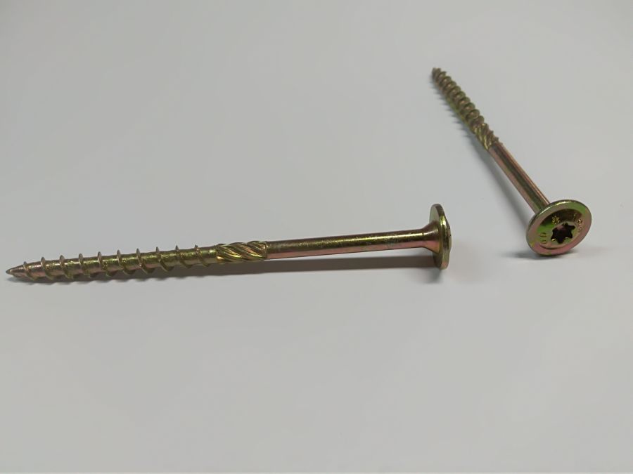 ÁCSSZERKEZETI CSAVAR LAPOS FEJJEL TX40 8x280/80, 50db/doboz SÁRGÁRA PASSZ., PEREMES