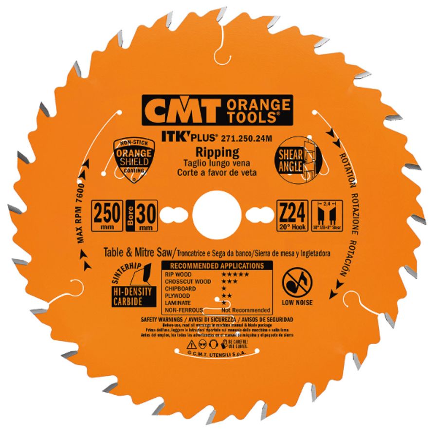 CMT IPARI ITK PLUS HASÍTÓ FŰRÉSZLAP 160x1.8/1.2x20(+16) Z=24 271.160.24H ATB+SHEAR