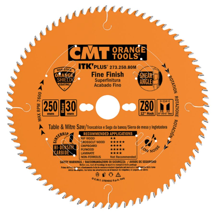 CMT IPARI ITK PLUS HASÍTÓ FŰRÉSZLAP 216x1.8x30 Z=64, 273.216.64M ATB+S -5°